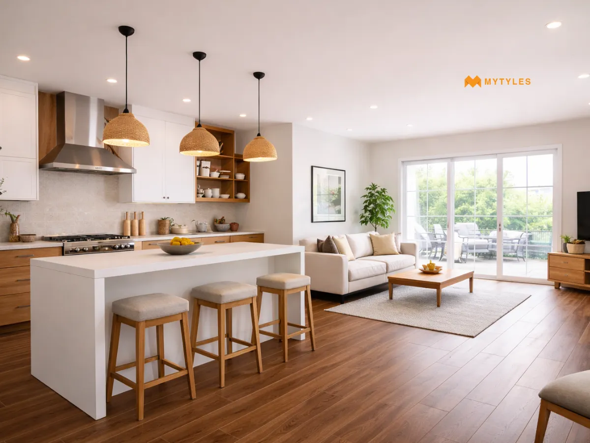 Indoor tiles in kitchen